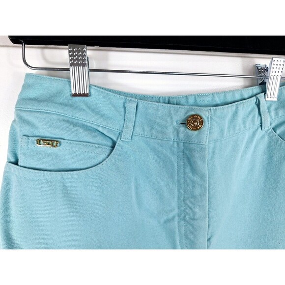 St. John Sport Light Turquoise 5 Pocket Stretch Cotton Pants Size 4 - Picture 3 of 8